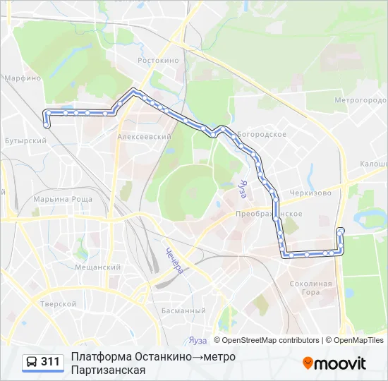 311 Bus Line Map
