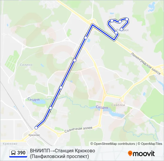 390 Bus Line Map