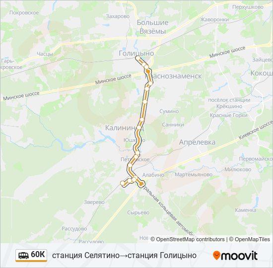 60К shuttle Line Map