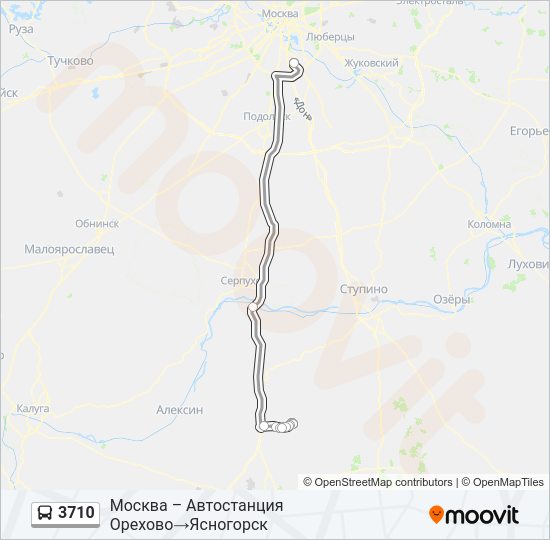 Автобус 3710: карта маршрута