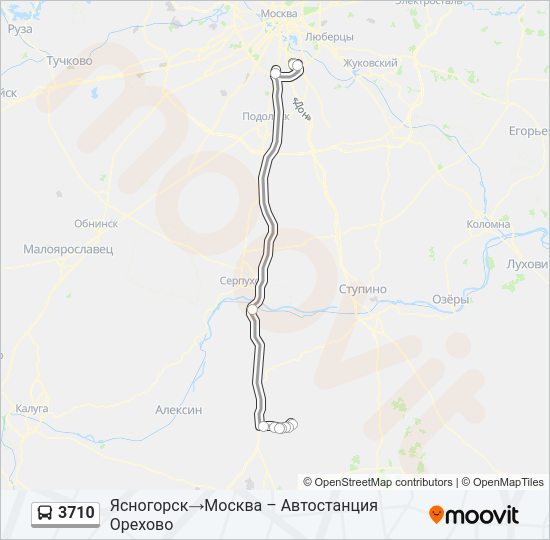 Автобус 3710: карта маршрута