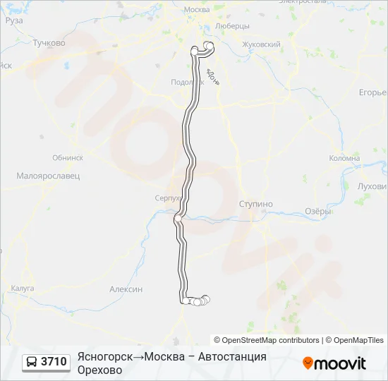 Автобус 3710: карта маршрута