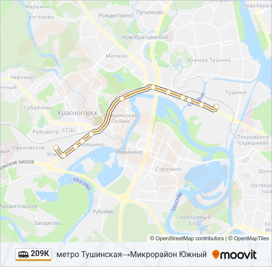 209К shuttle Line Map