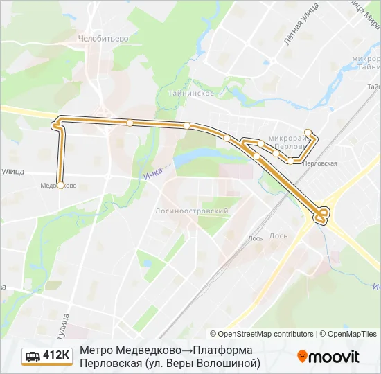 412К Shuttle Line Map