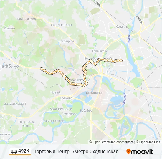 492К Shuttle Line Map