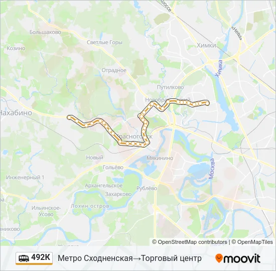 492К Shuttle Line Map
