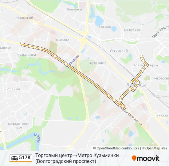 517К Shuttle Line Map