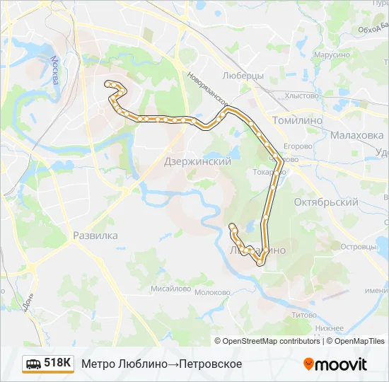 518К Shuttle Line Map