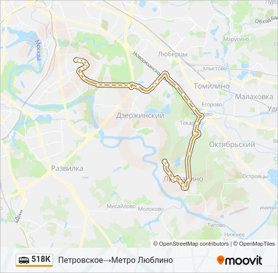 518К Shuttle Line Map