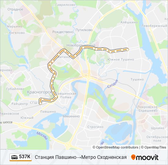 537К shuttle Line Map