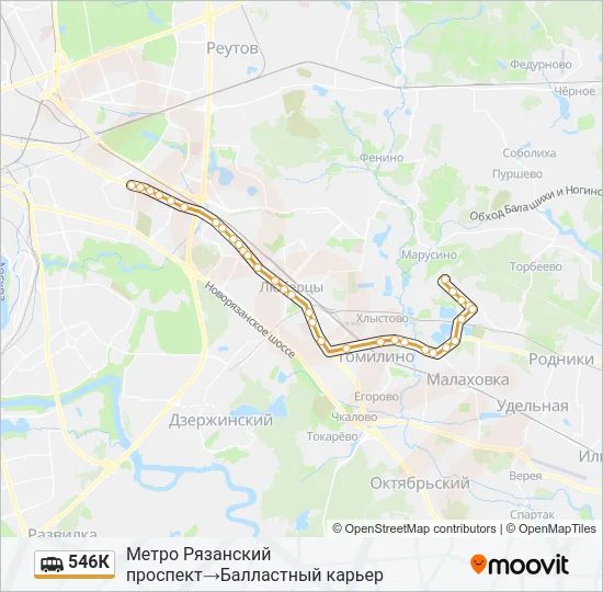 546К Shuttle Line Map