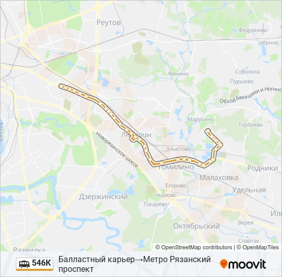 546К shuttle Line Map