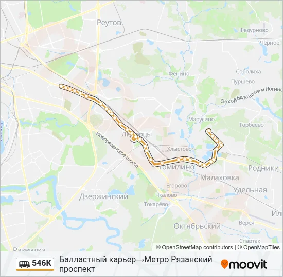 546К Shuttle Line Map
