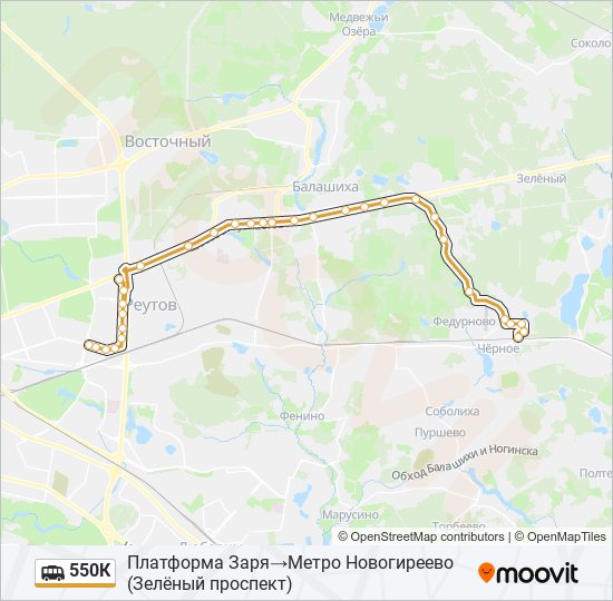 550К shuttle Line Map