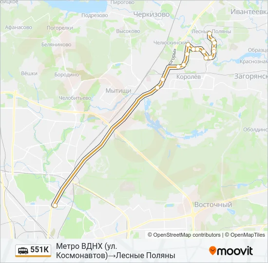 551К Shuttle Line Map