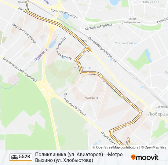 552К Shuttle Line Map