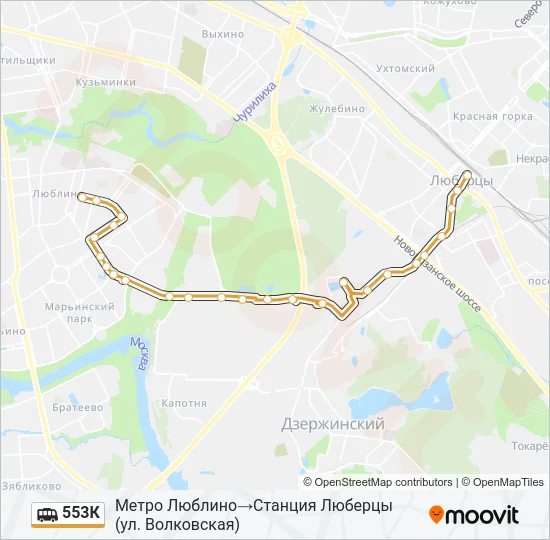 553К Shuttle Line Map