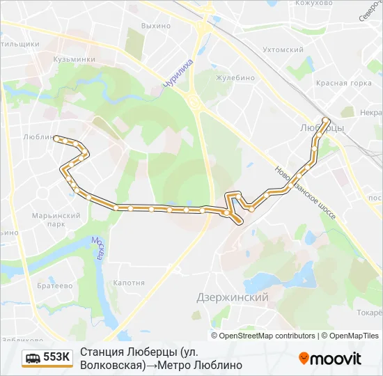 553К Shuttle Line Map