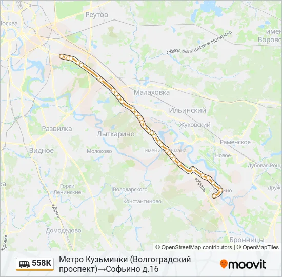 558К Shuttle Line Map