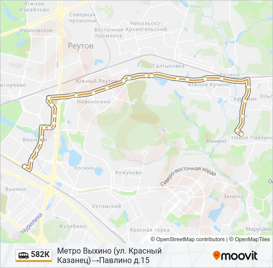 582К Shuttle Line Map