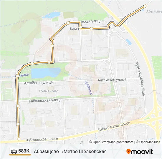 583К Shuttle Line Map