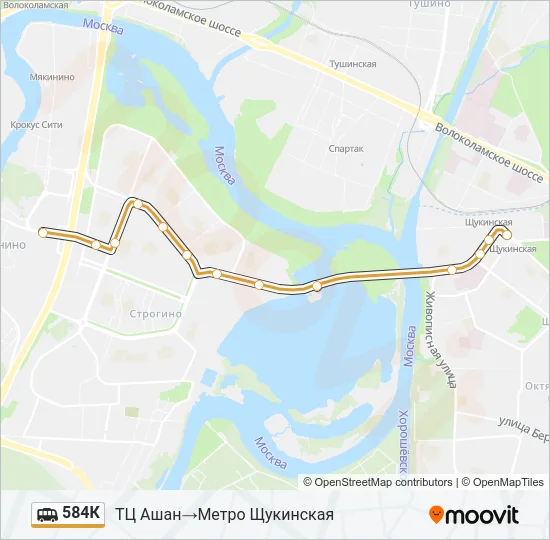 584К Shuttle Line Map
