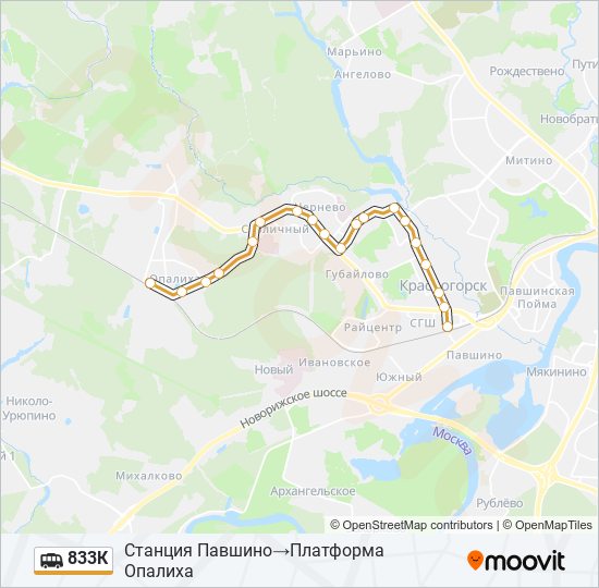 833К shuttle Line Map