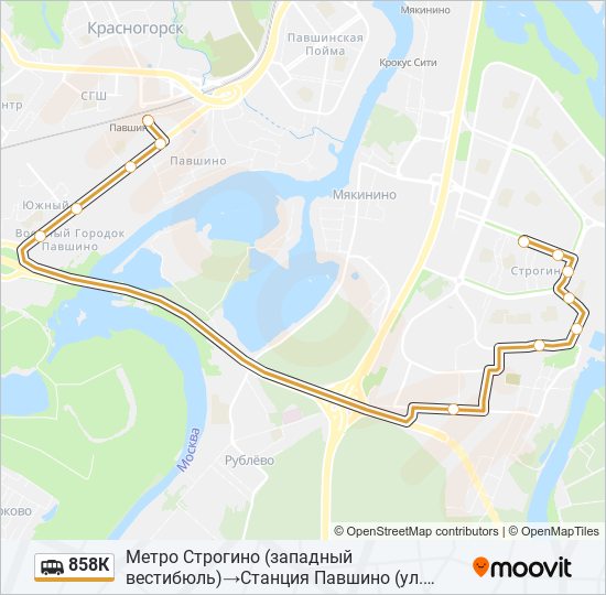 858К shuttle Line Map