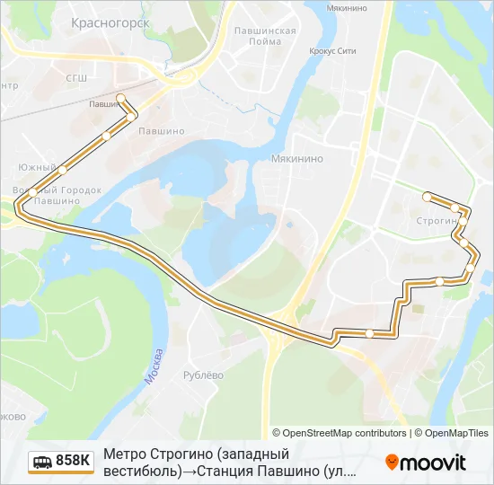 858К Shuttle Line Map