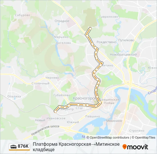 876К Shuttle Line Map