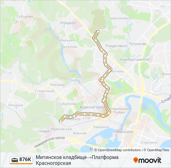 876К Shuttle Line Map