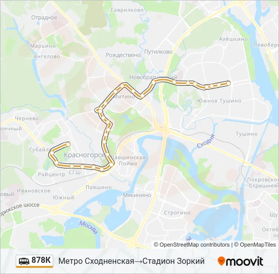 878К Shuttle Line Map