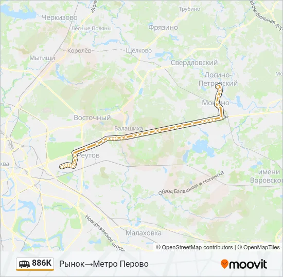 886К Shuttle Line Map