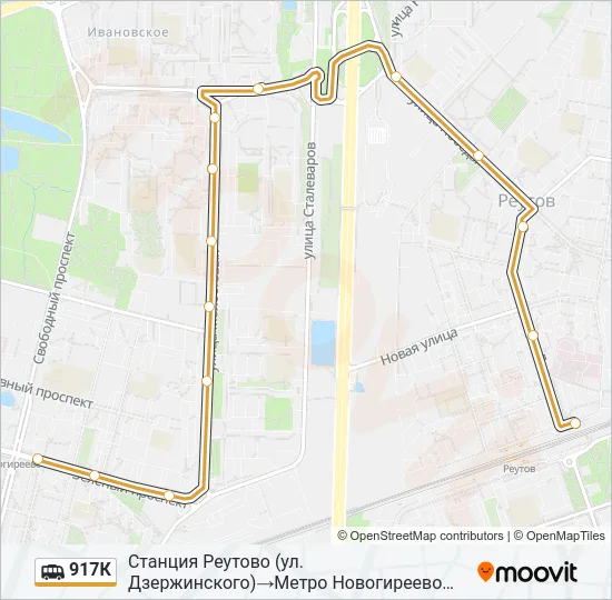 917К Shuttle Line Map