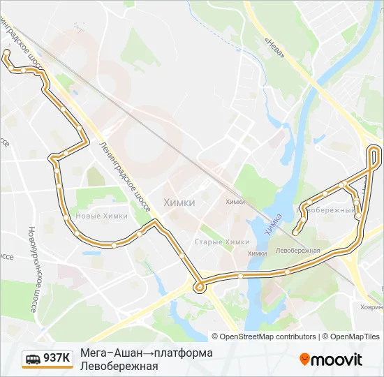 937К Shuttle Line Map