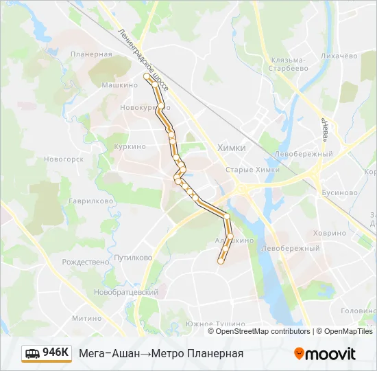 946К Shuttle Line Map