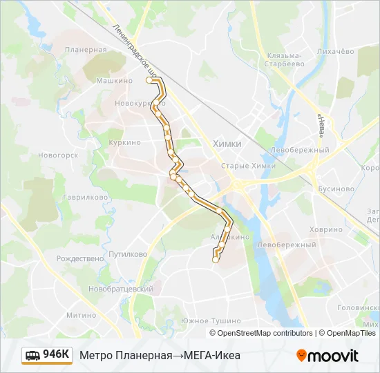 946К Shuttle Line Map