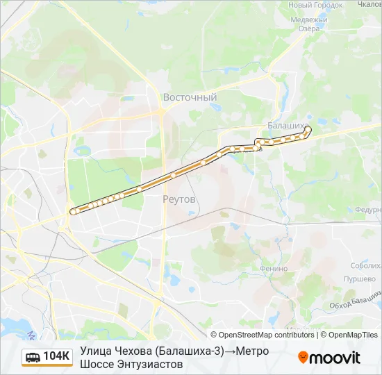 104К Shuttle Line Map