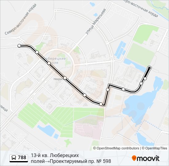Автобус 788: карта маршрута