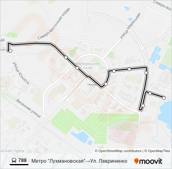 Автобус 788: карта маршрута