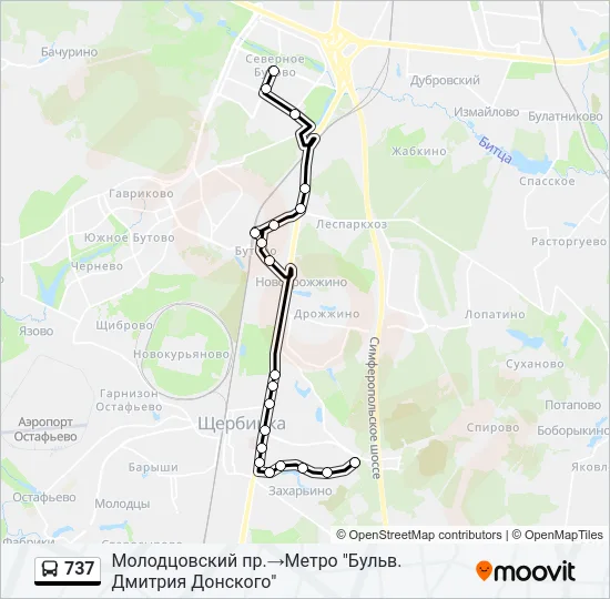 Автобус 737: карта маршрута
