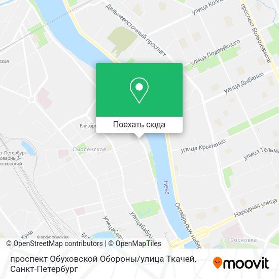 Карта проспект Обуховской Обороны / улица Ткачей