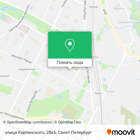 Карта улица Карпинского, 28к6