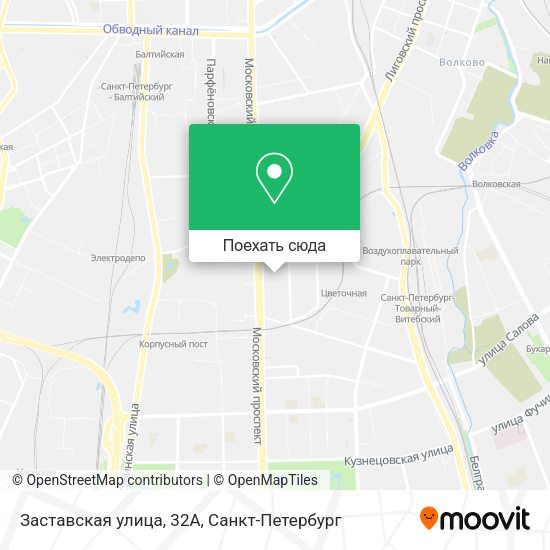 Карта Заставская улица, 32А
