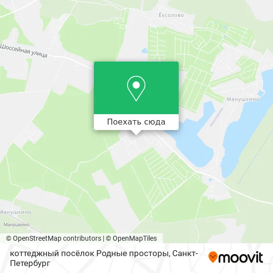 Карта коттеджный посёлок Родные просторы