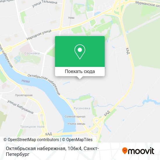 Карта Октябрьская набережная, 106к4