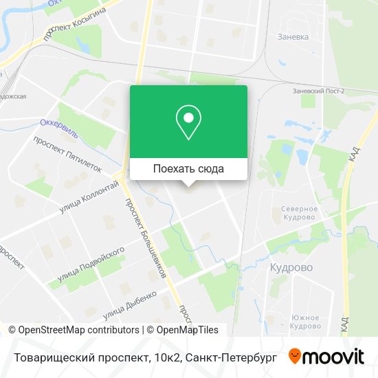 Карта Товарищеский проспект, 10к2