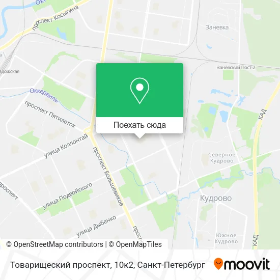 Карта Товарищеский проспект, 10к2