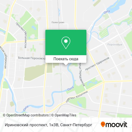 Карта Ириновский проспект, 1к3В