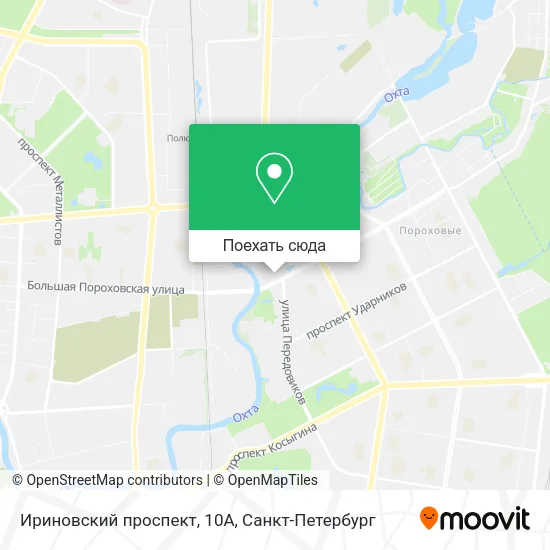 Карта Ириновский проспект, 10А